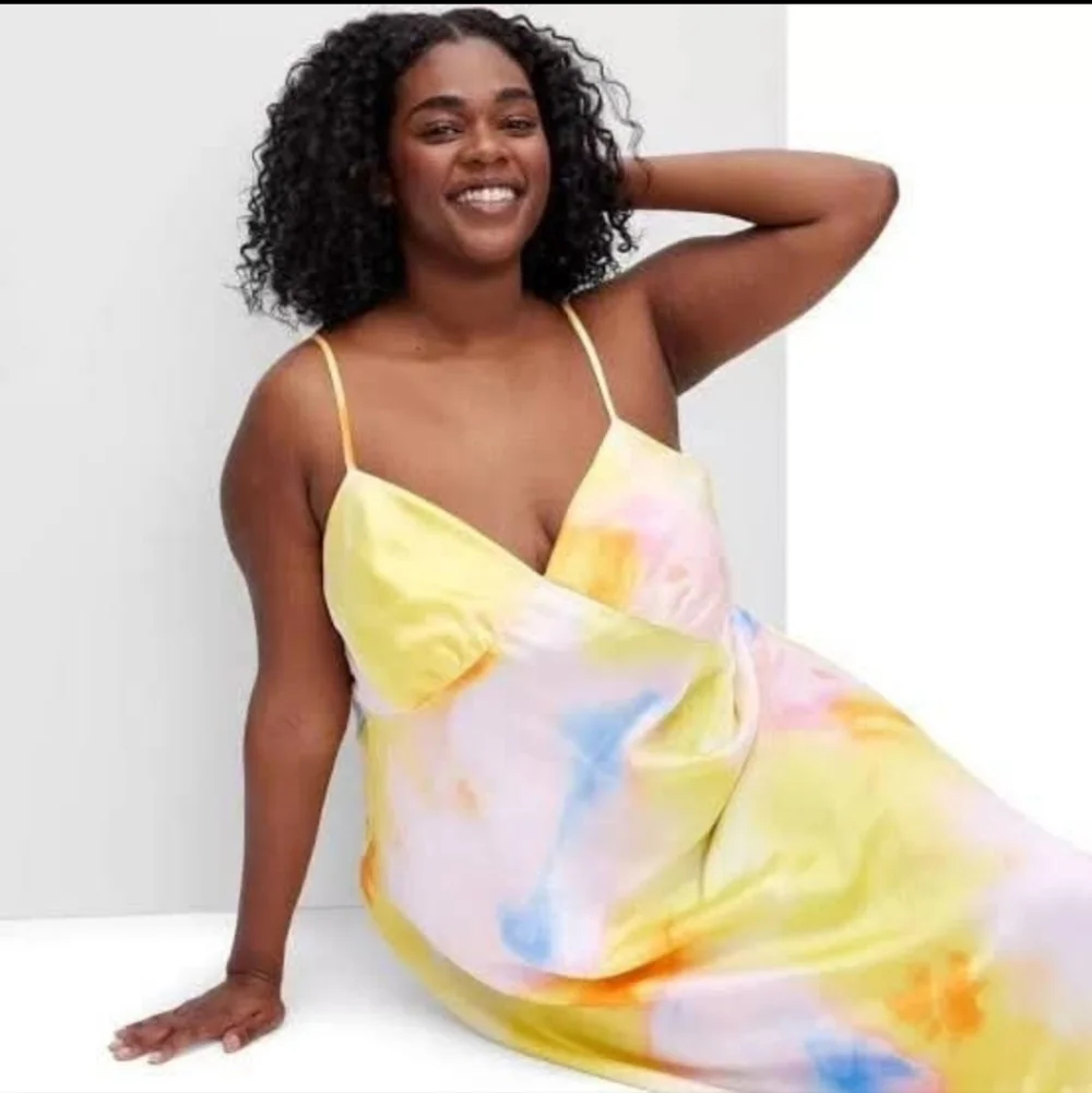 Diane Von Furstenberg intimate sleep dress Plus size XXL, tie dye print satin. - Picture 15 of 15